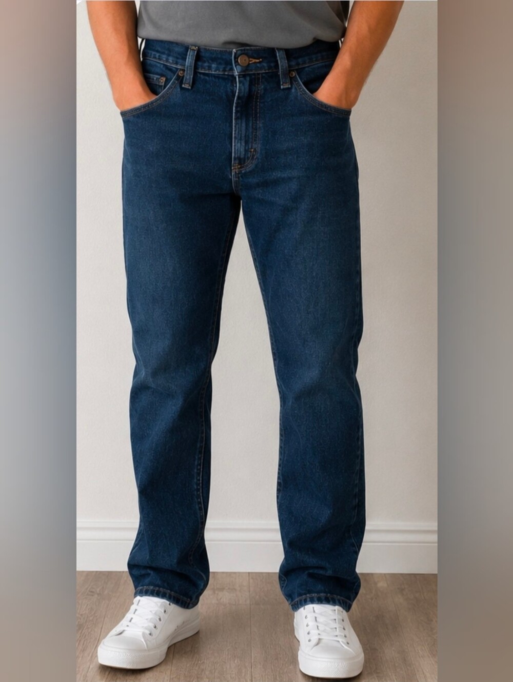 Wrangler Premium Quality Men's 30x30 Dark Wash Straight Leg Stretch Jeans